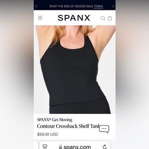 NWT SPANX Teal Contour Crossback Shelf Tank